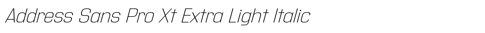 Address Sans Pro Xt Extra Light Italic image